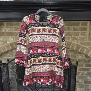 Abercrombie & Fitch Boho Elephant & Paisley Print Mini Dress